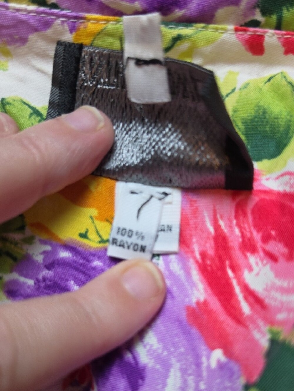 CYNTHIA ROWLEY | Spring Floral Button Front Collared Dress Pearl Buttons | 12‎ - Picture 5 of 7